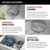 23&rdquo; Workstation Undermount&nbsp;Single Bowl&nbsp;16 Gauge Stainless Steel&nbsp;Kitchen Sink&nbsp;with&nbsp;WorkFlow&trade; Ledge and Accessories